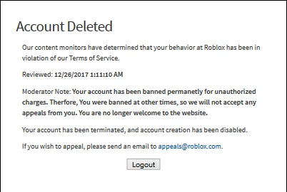 Banned From Roblox