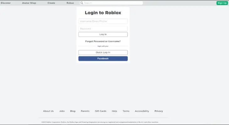 How to Fill out A Roblox Login Page